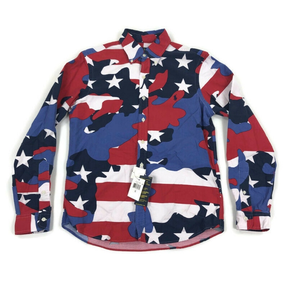 Polo Ralph Lauren Mens Button Shirt Camo America